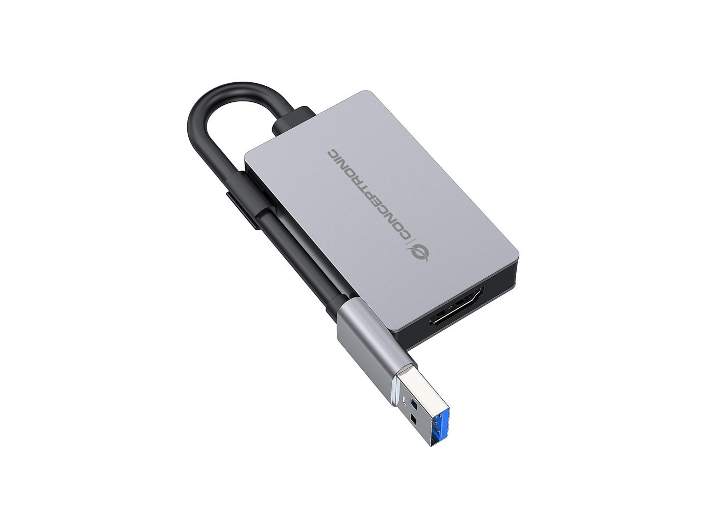 Conceptronic ABBY22G USB grafisk adapter 1920 x 1080 pixel Grå