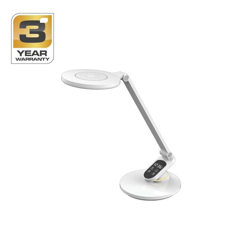 Elegant LED bordlampe BL1235 - hvid skrivebordslampe med justerbar arm og display