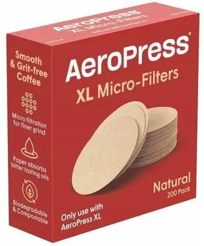AeroPress XL kaffefiltre i papir, naturlig - 200 stk engangsfiltre til kaffe