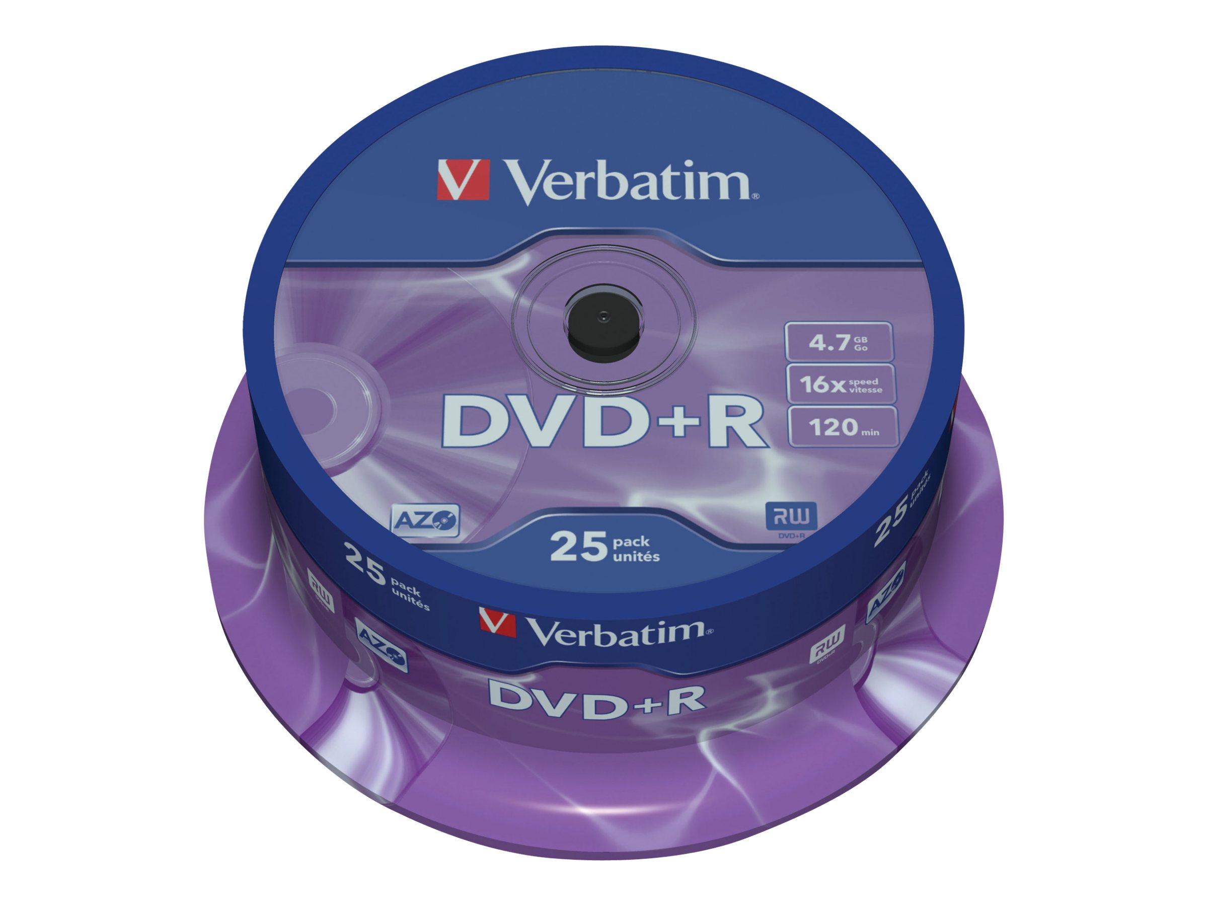 Verbatim Dvd+r Media 4.7gb 16x Spindle 25-pack Dvd+r 4.7gb 25pc(s)