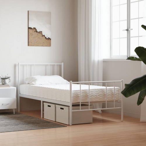 Skummadras 100×200 cm - vendbar H2/H3, hvid (OUTLET A)