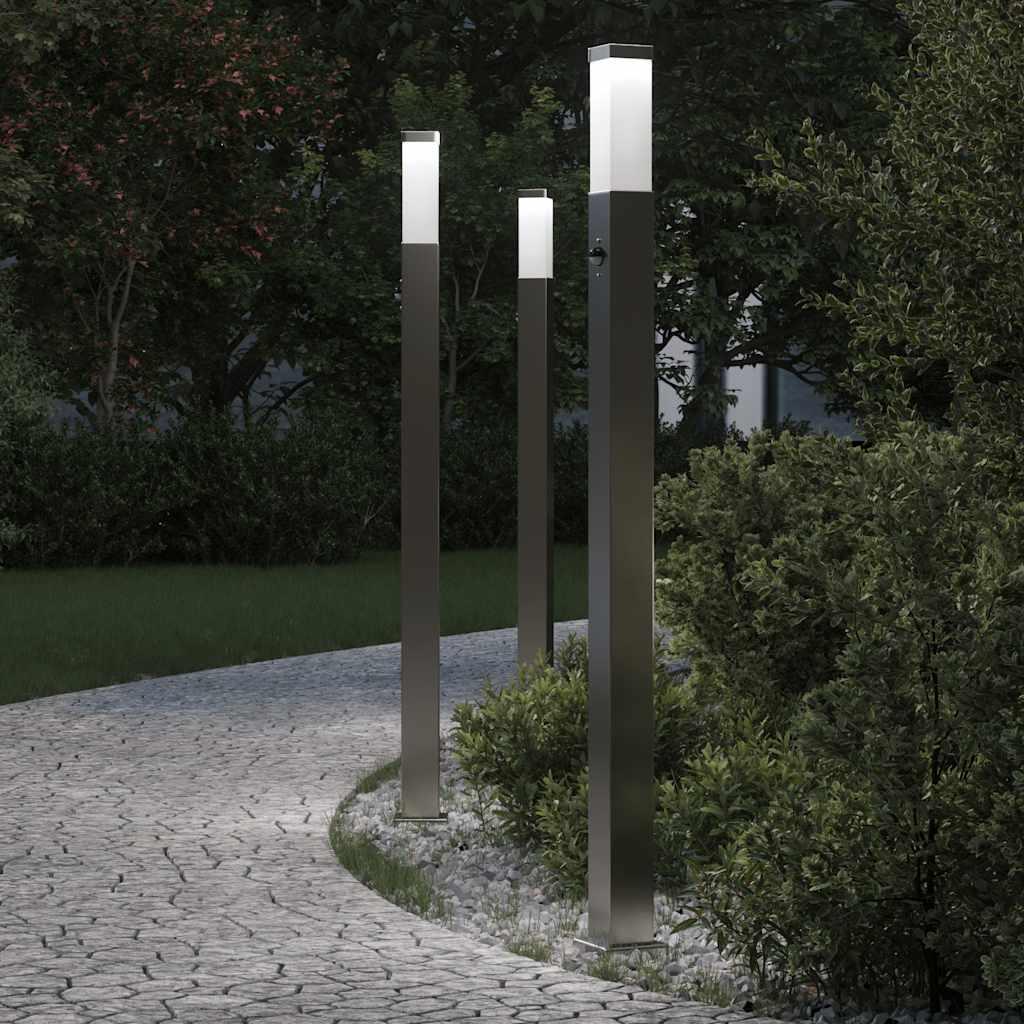 Pullertlamper med sensor 3 stk. 110 cm rustfrit stål IP44