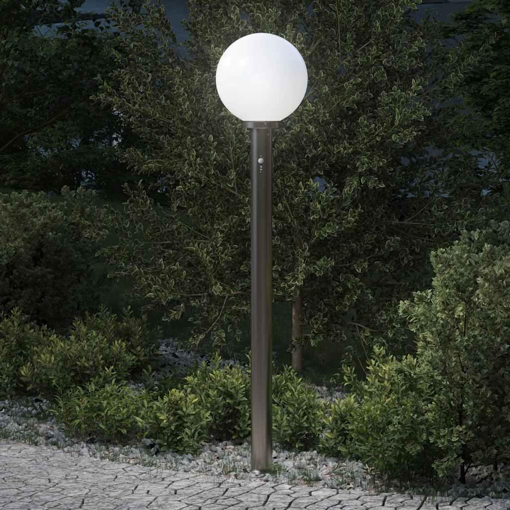 vidaXL pullertlampe med sensor 120 cm rustfrit stål IP44