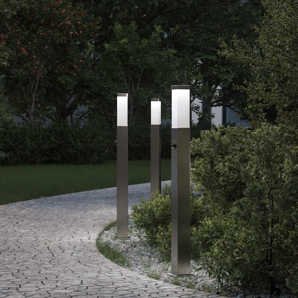 Pullertlamper med sensor 3 stk. 80 cm rustfrit stål IP44