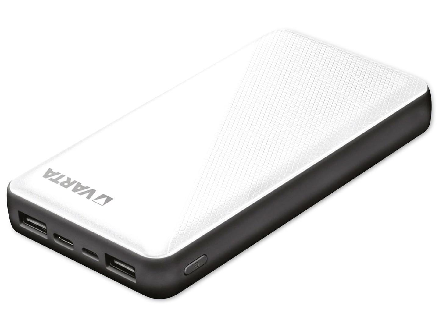 Varta Energy 20000 powerbank 20000 mAh 15 Watt 2 USB-A, 1 USB-C, sort/hvid