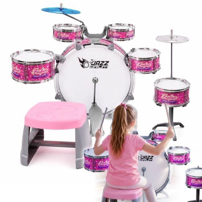K-DRUMS 3 børnetrommesæt i pink