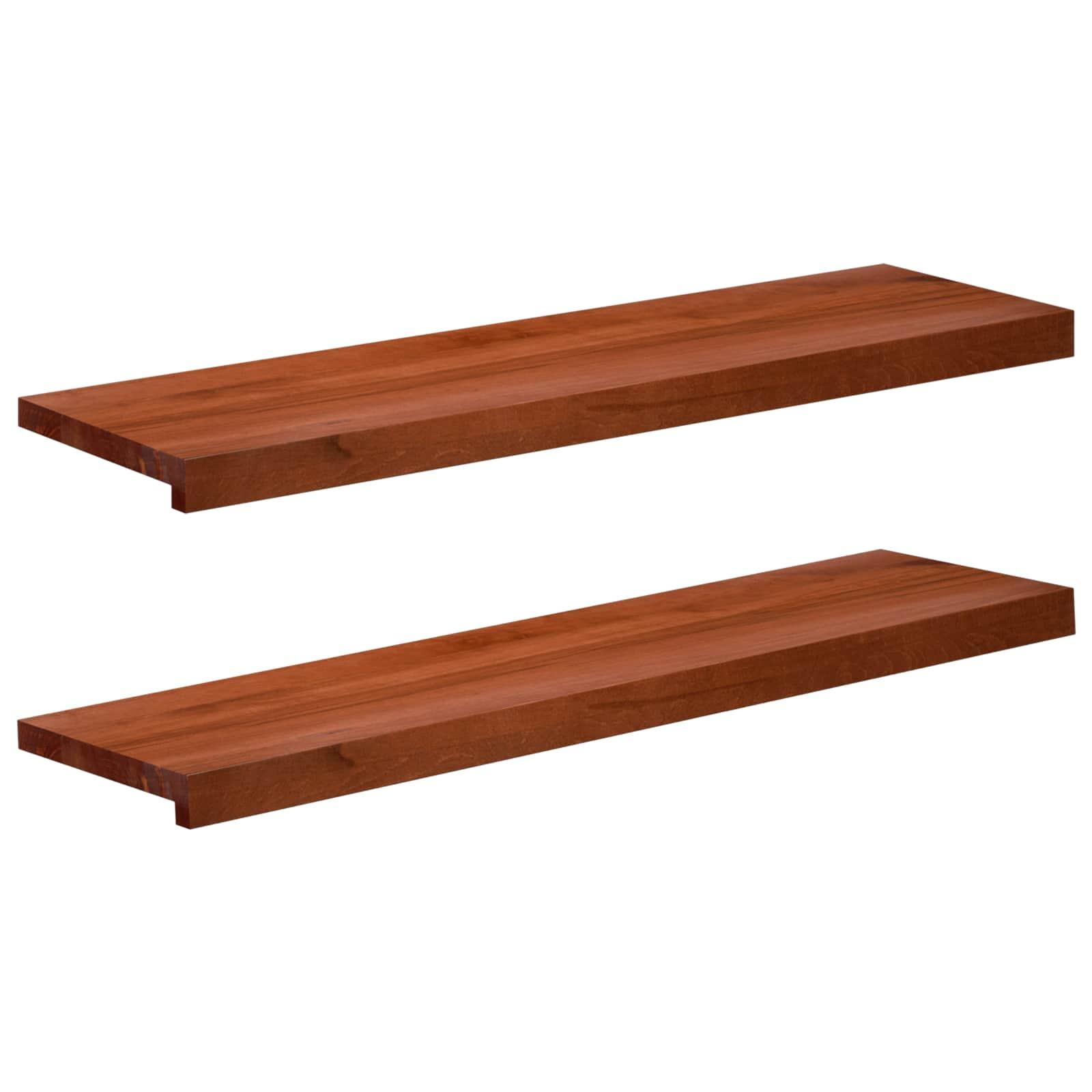 Trappetrin 2 stk. 90 x 30 x 2 cm i massiv bøg - brun