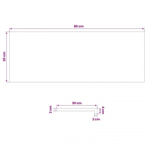 Trappetrin 12 stk. 80 x 30 x 2 cm naturfarvet massiv bøg