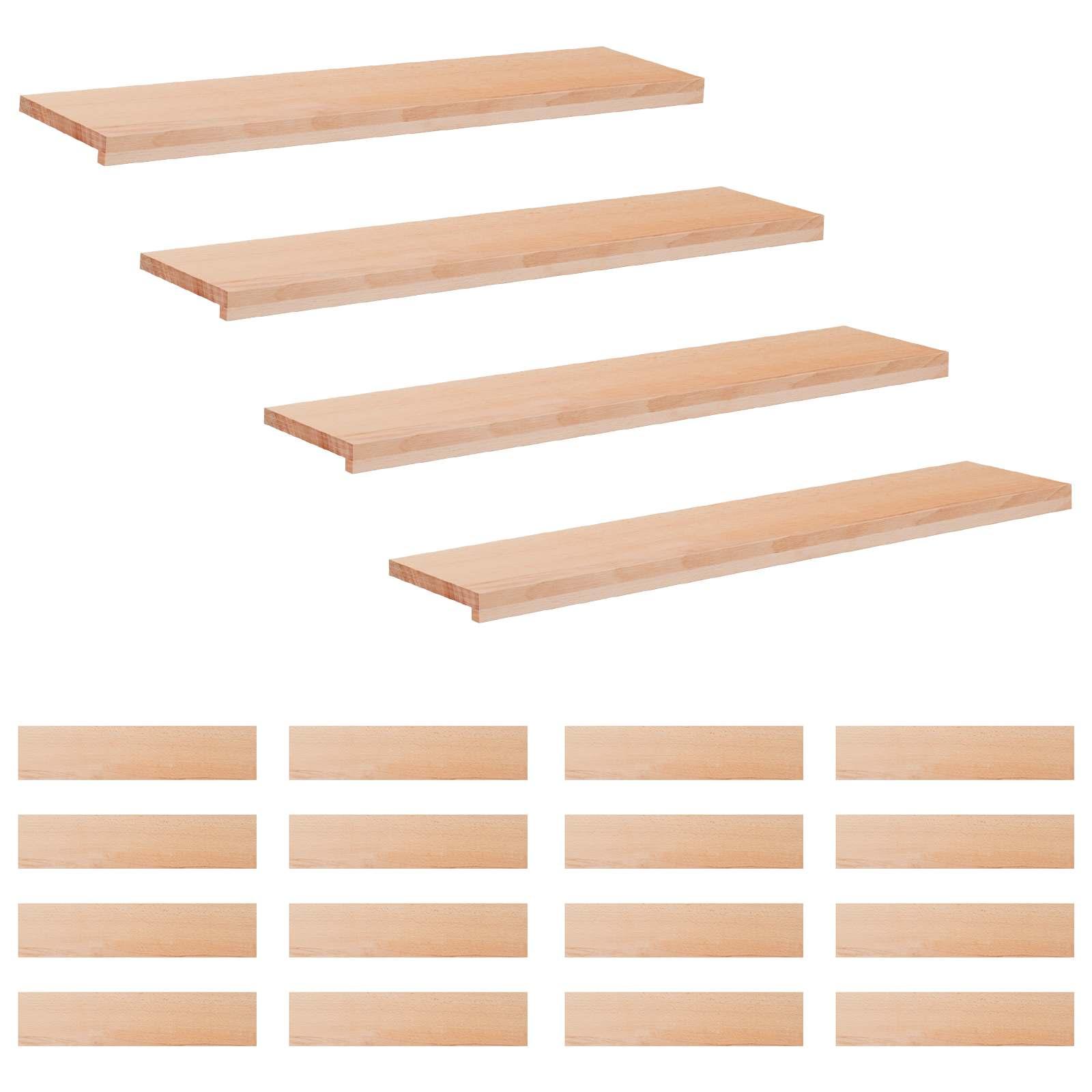 Trappetrin 20 stk. 110 x 30 x 2 cm naturfarvet solid bøg