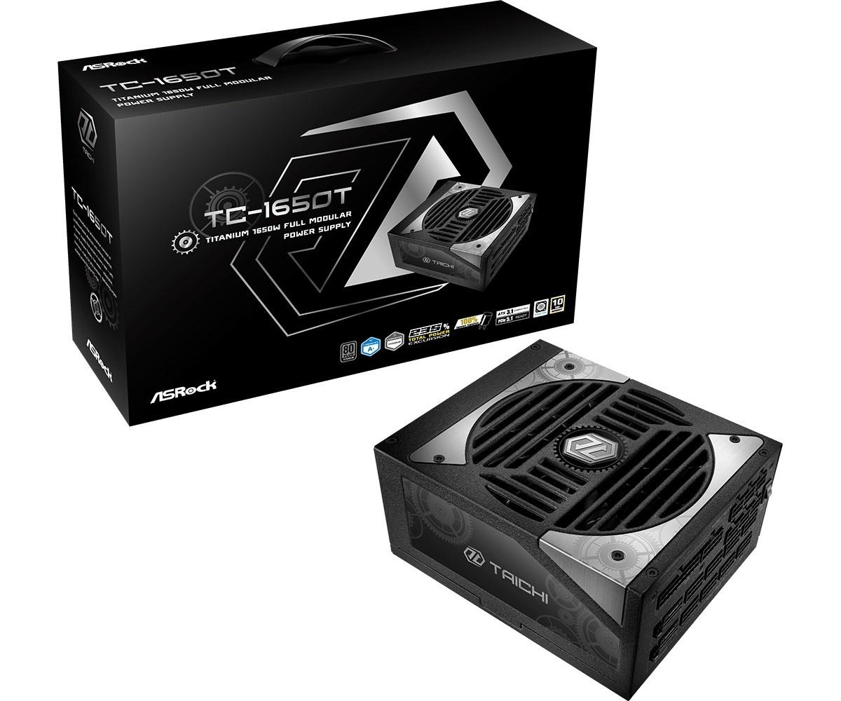ASRock TC-1650T Strømforsyning - 1650 Watt - 135 mm - ATX 3.1 - 80 Plus Titanium certified