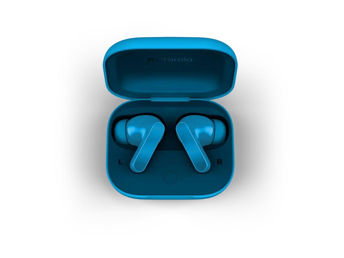 Motorola moto buds bass trådløse TWS in-ear høretelefoner med ANC og Bluetooth 5.4 - Pantone blå juvel