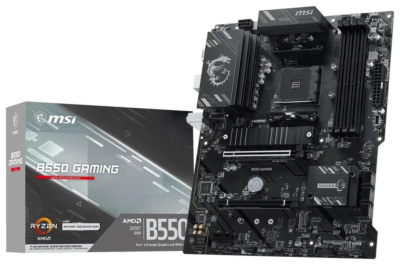 MSI B550 GAMING - motherboard - Socket AM4 - Bundkort - AMD B550 - AMD AM4 - DDR4 RAM - ATX