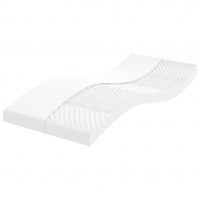 Skummadras 90×190 cm - 7 zoner, hårdhed 20 ILD, hvid (OUTLET A)