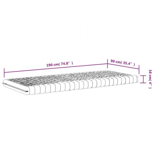 Skummadras 90×190 cm - 7 zoner, hårdhed 20 ILD, hvid (OUTLET A)