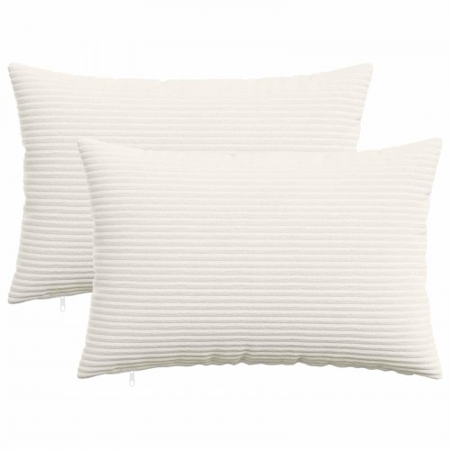Pudebetræk 2 stk. HEERLEN creme 40 x 60 cm i cordfløjl