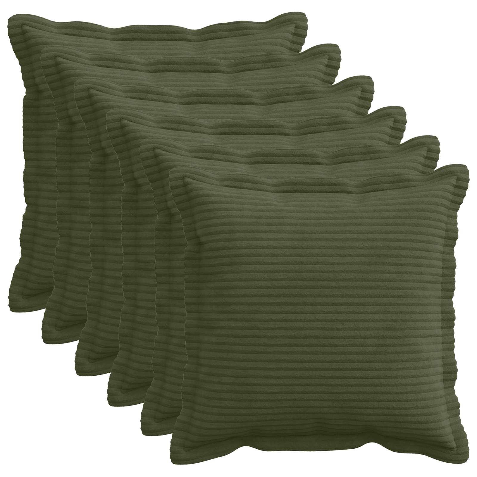 Pudebetræk 6 stk. HOUTEN grøn 45 x 45 cm i cordfløjl