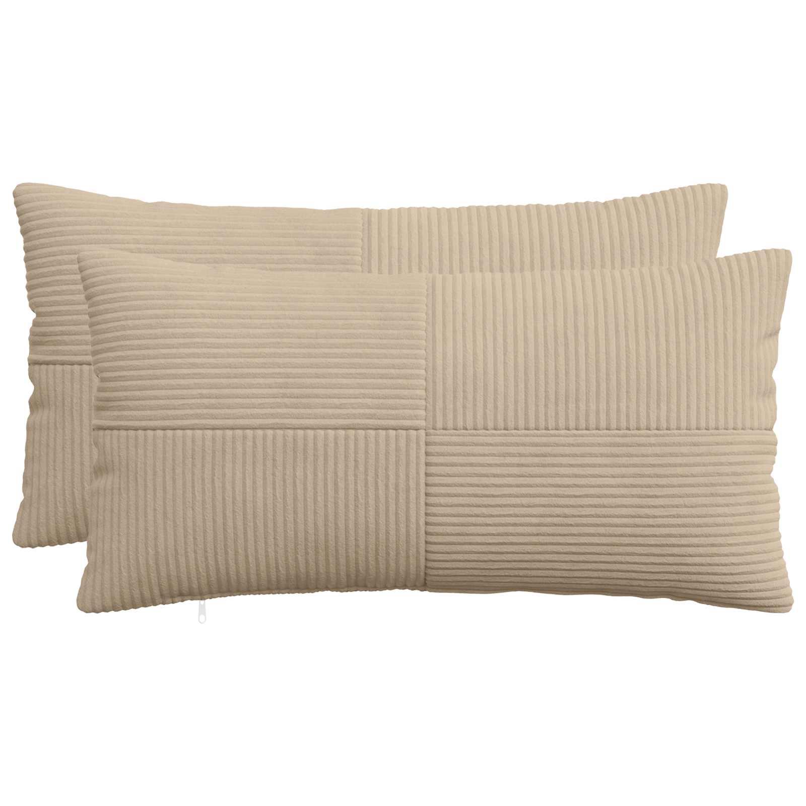 Pudebetræk 2 stk ALMELO gråbrun 40 x 80 cm i cordfløjl
