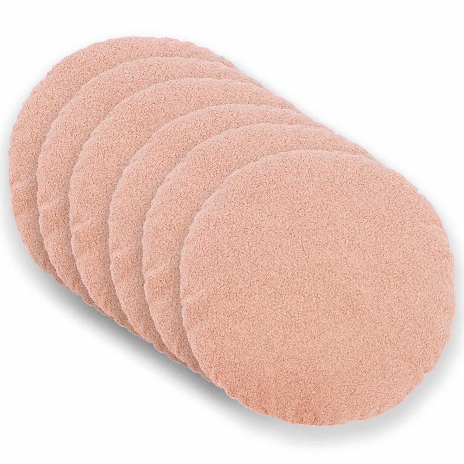 Pudebetræk 6 stk HEERLEN lyserød Ø 30 cm bouclé