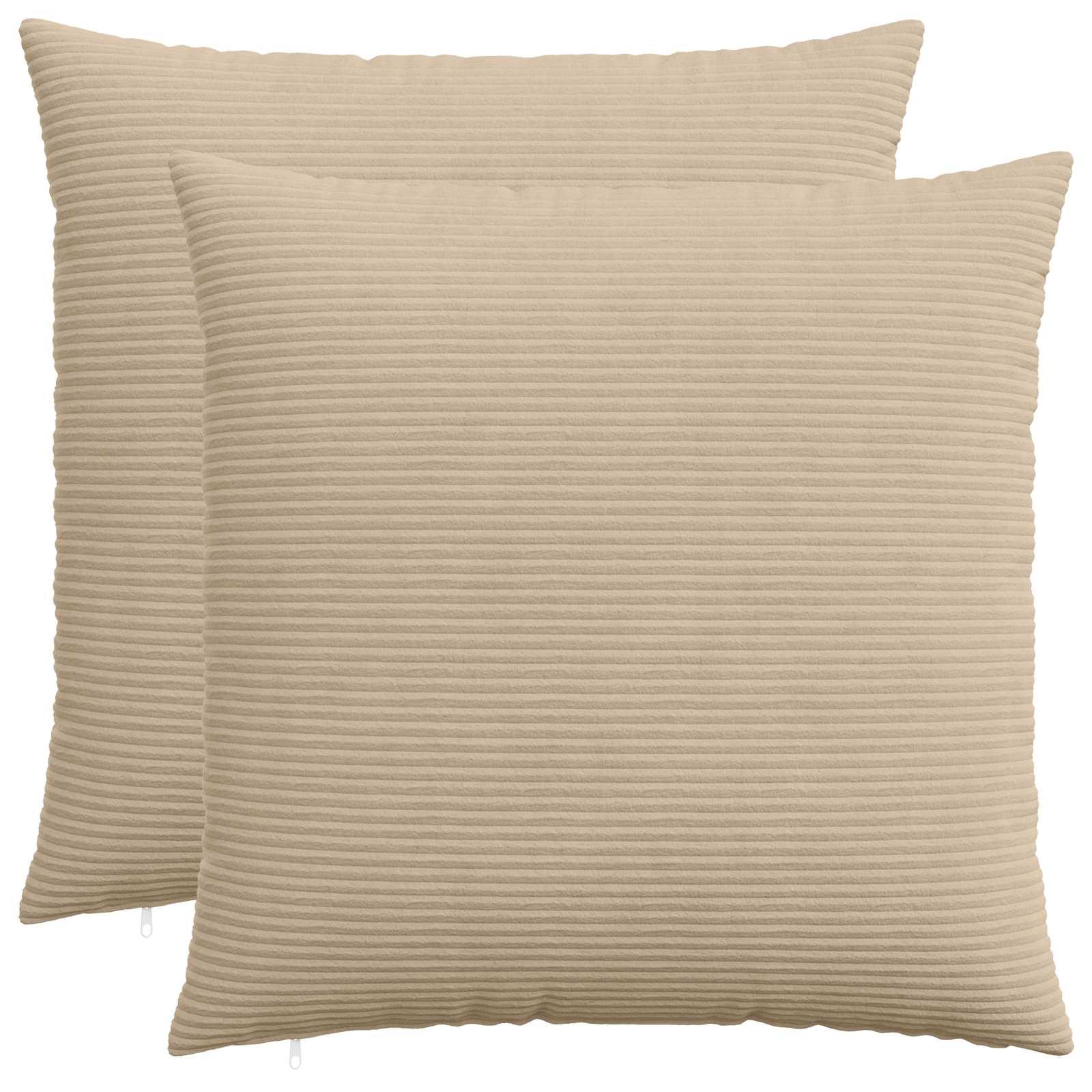 Pudebetræk 2 stk HEERLEN gråbrun 70 x 70 cm i cordfløjl
