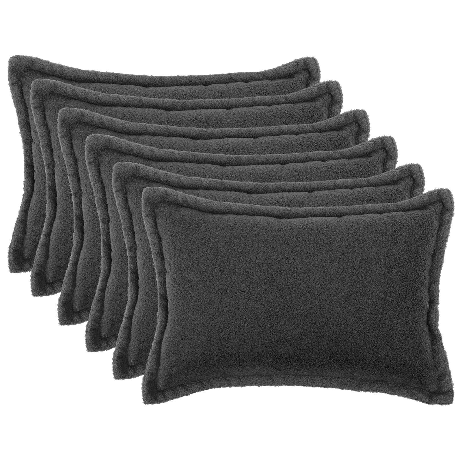 Pudebetræk HOUTEN mørkegrå 50 x 80 cm bouclé - 6 stk