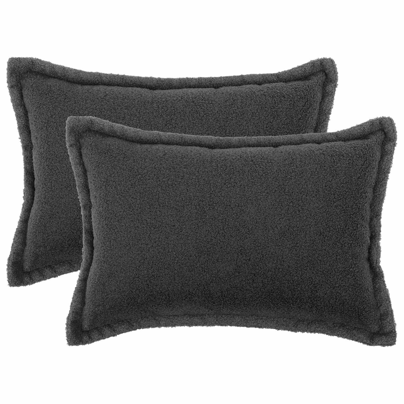Pudebetræk 2 stk HOUTEN mørkegrå 50 x 80 cm bouclé
