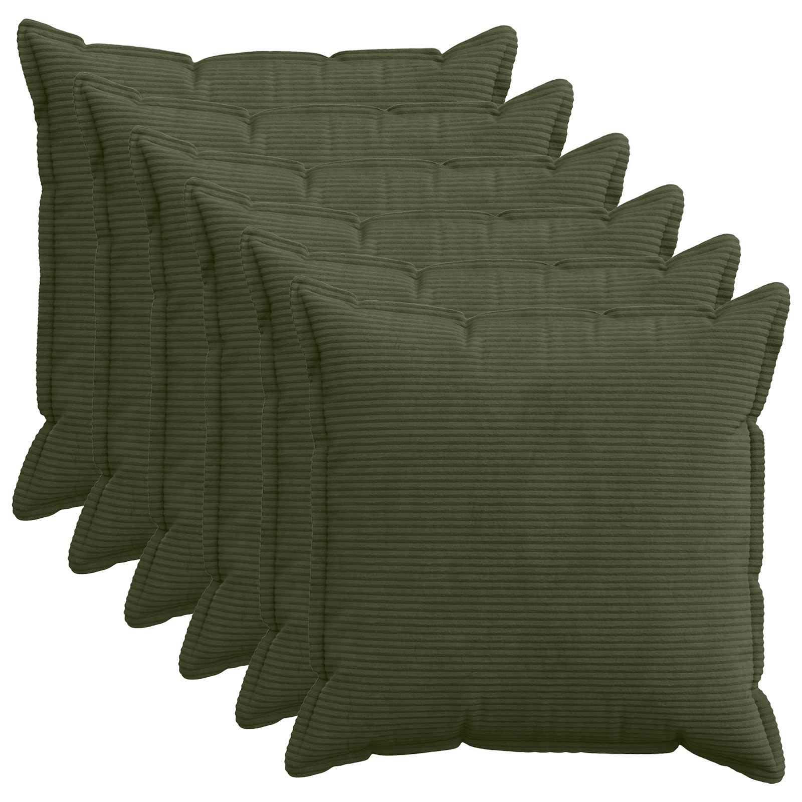 Pudebetræk 6 stk. HOUTEN grøn 65 x 65 cm i cordfløjl