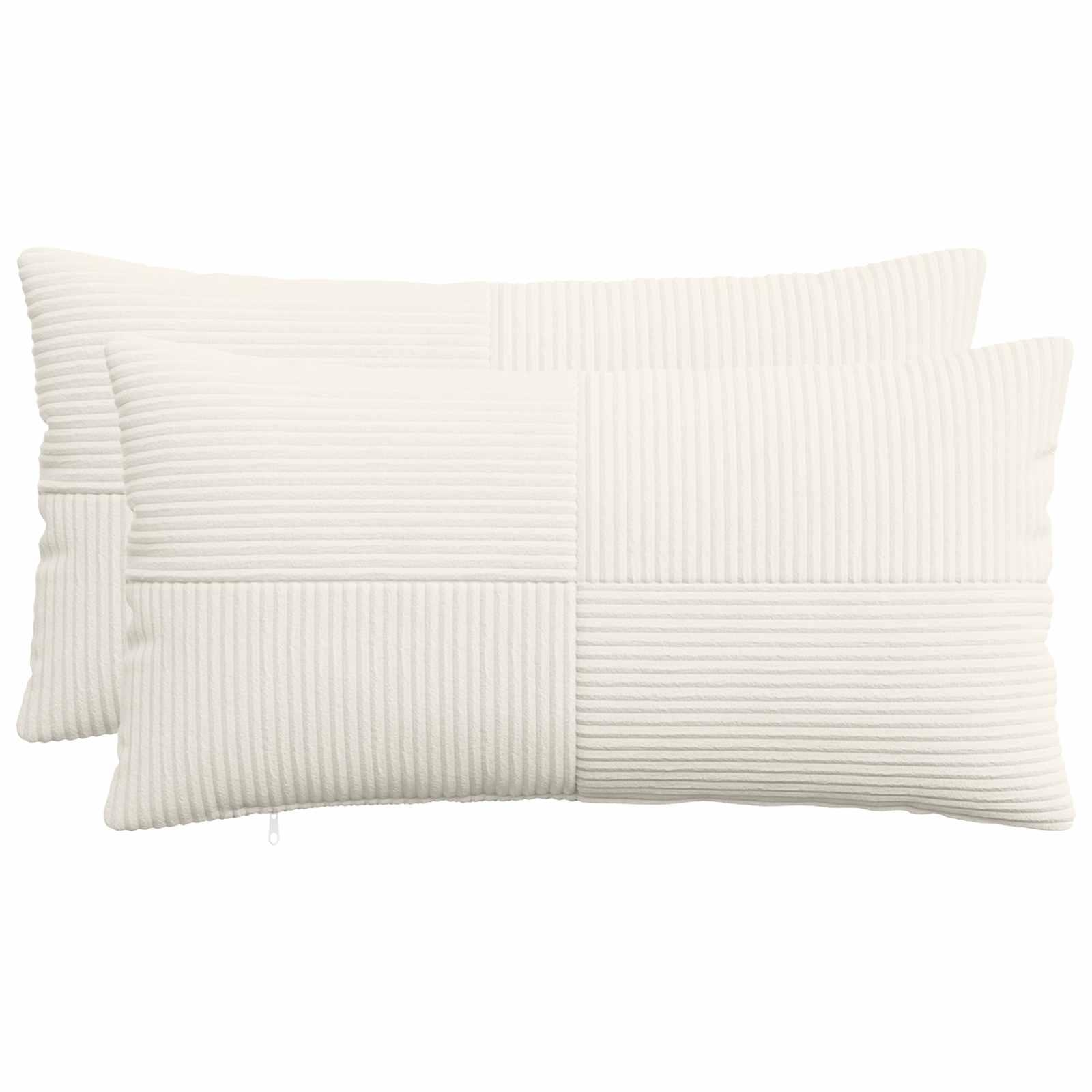 Pudebetræk 2 stk ALMELO cremefarvet 40 x 80 cm i cordfløjl