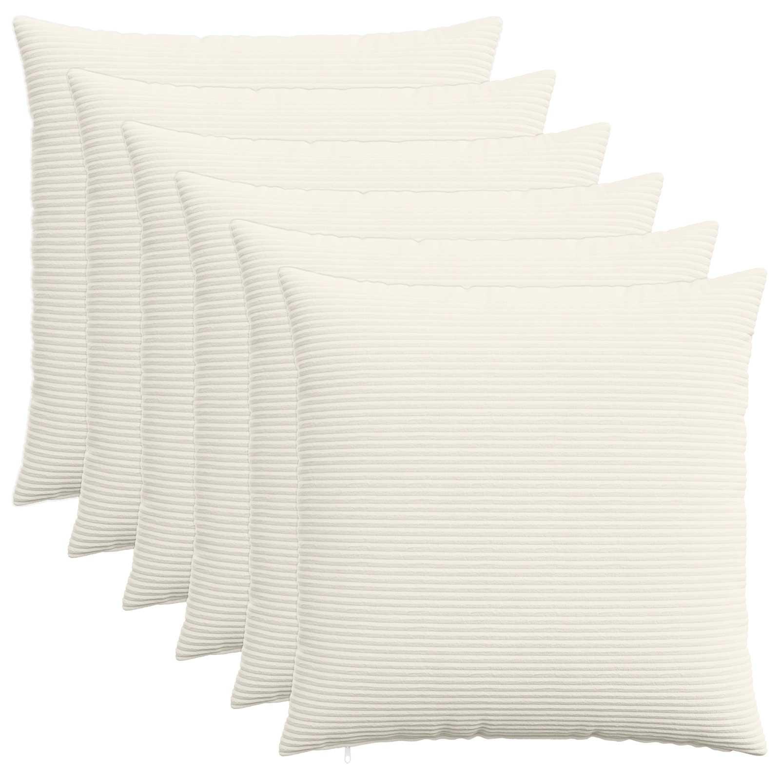 Pudebetræk 6 stk HEERLEN creme 70 x 70 cm i cordfløjl