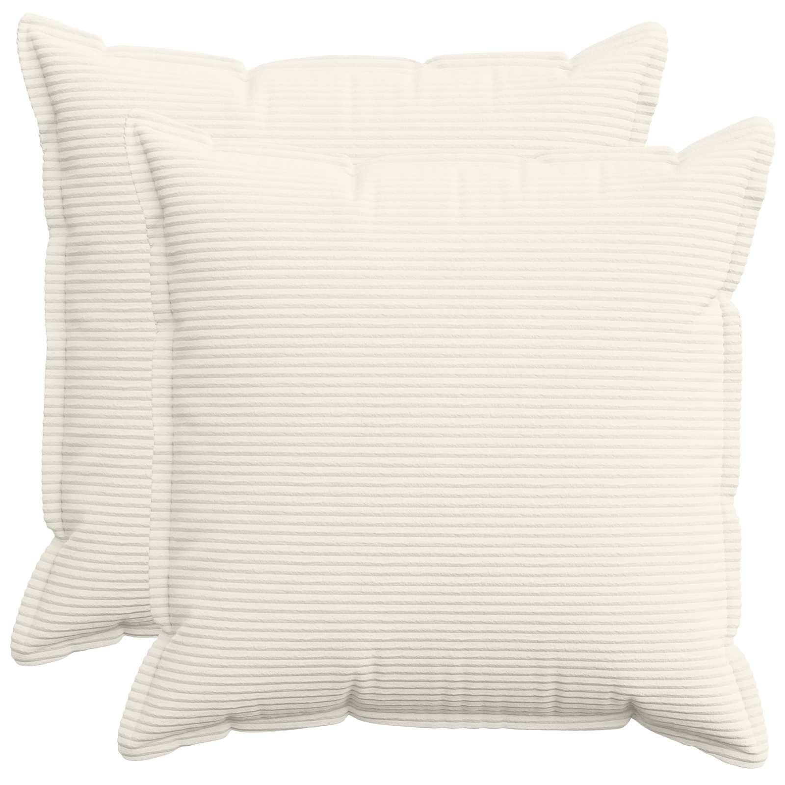 Pudebetræk 2 stk. HOUTEN creme 65 x 65 cm i cordfløjl
