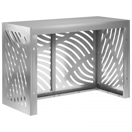 Aircondition cover i galvaniseret stål 90 x 40 x 60 cm sølv