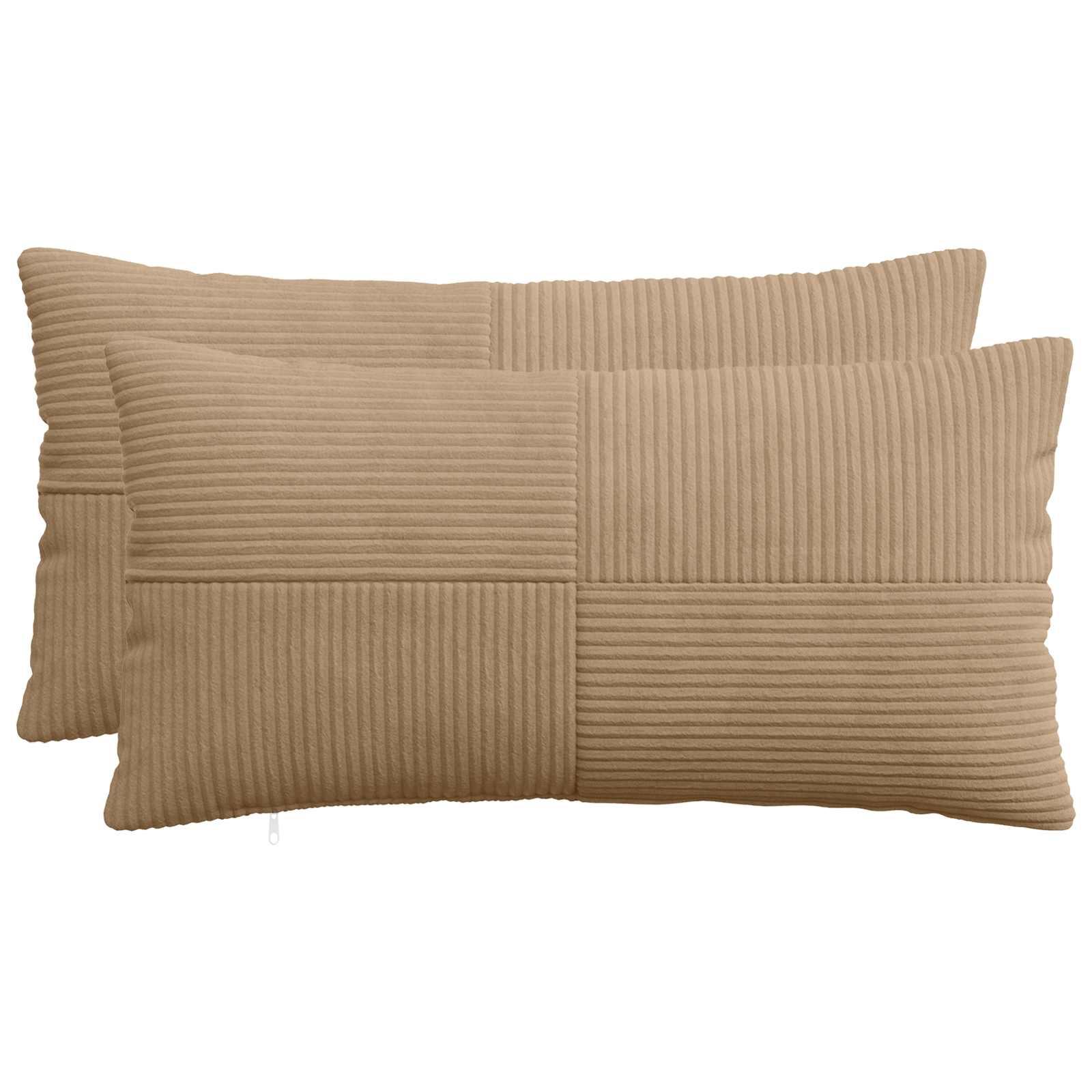 Pudebetræk 2 stk ALMELO brun 40 x 70 cm i cordfløjl