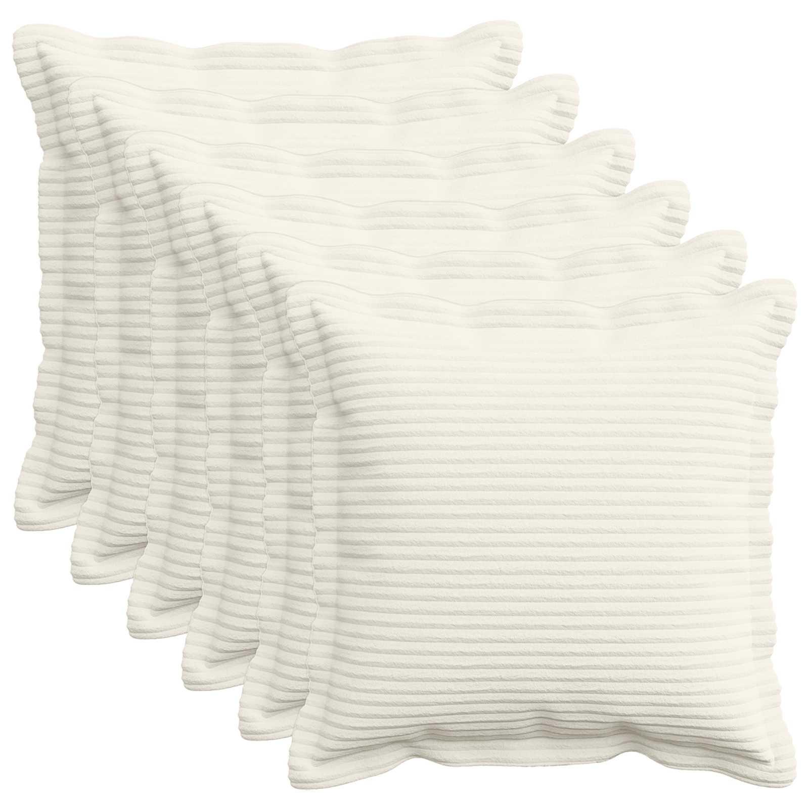 Pudebetræk 6 stk. HOUTEN creme 40 x 40 cm i cordfløjl