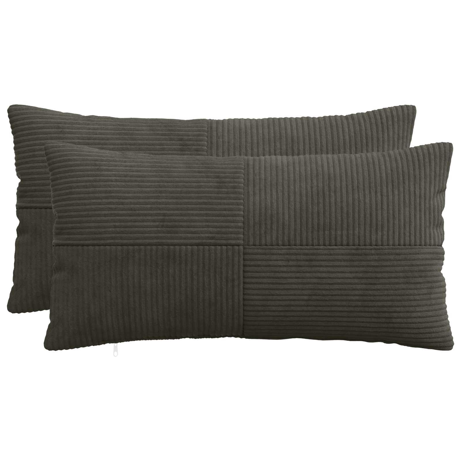 Pudebetræk 2 stk ALMELO antracit 40 x 70 cm i cordfløjl