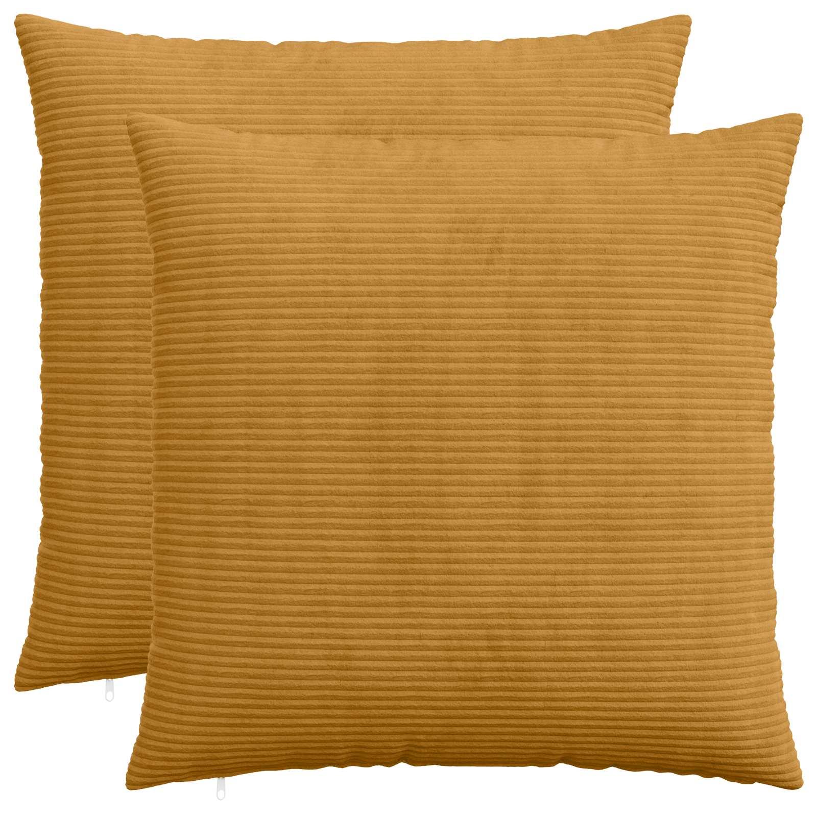Pudebetræk 2 stk HEERLEN gul 55 x 55 cm i cordfløjl