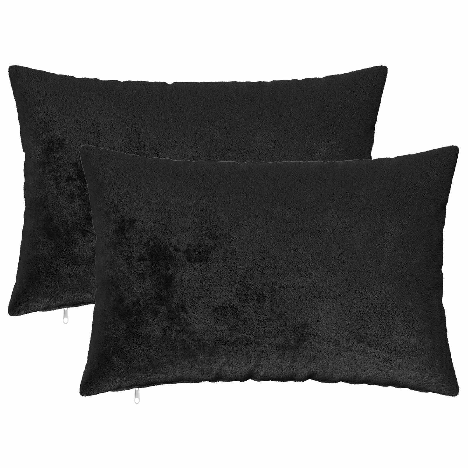 Pudebetræk HEERLEN 2 stk sort 50 x 70 cm flannel