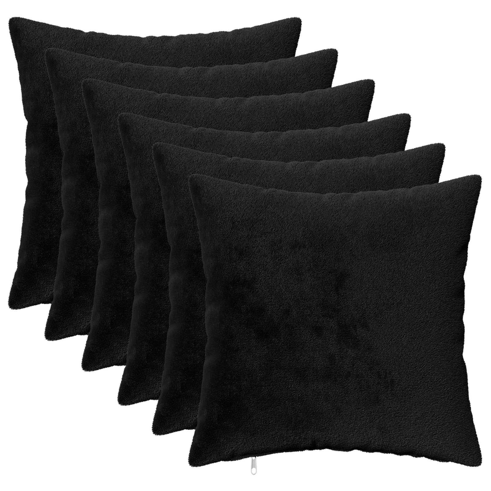 Pudebetræk HEERLEN 6 stk 35 x 35 cm i sort flannel