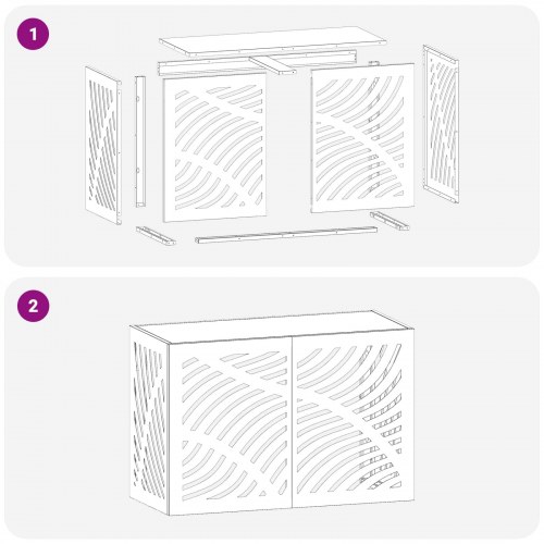Aircondition cover sort 90 x 40 x 60 cm i stål