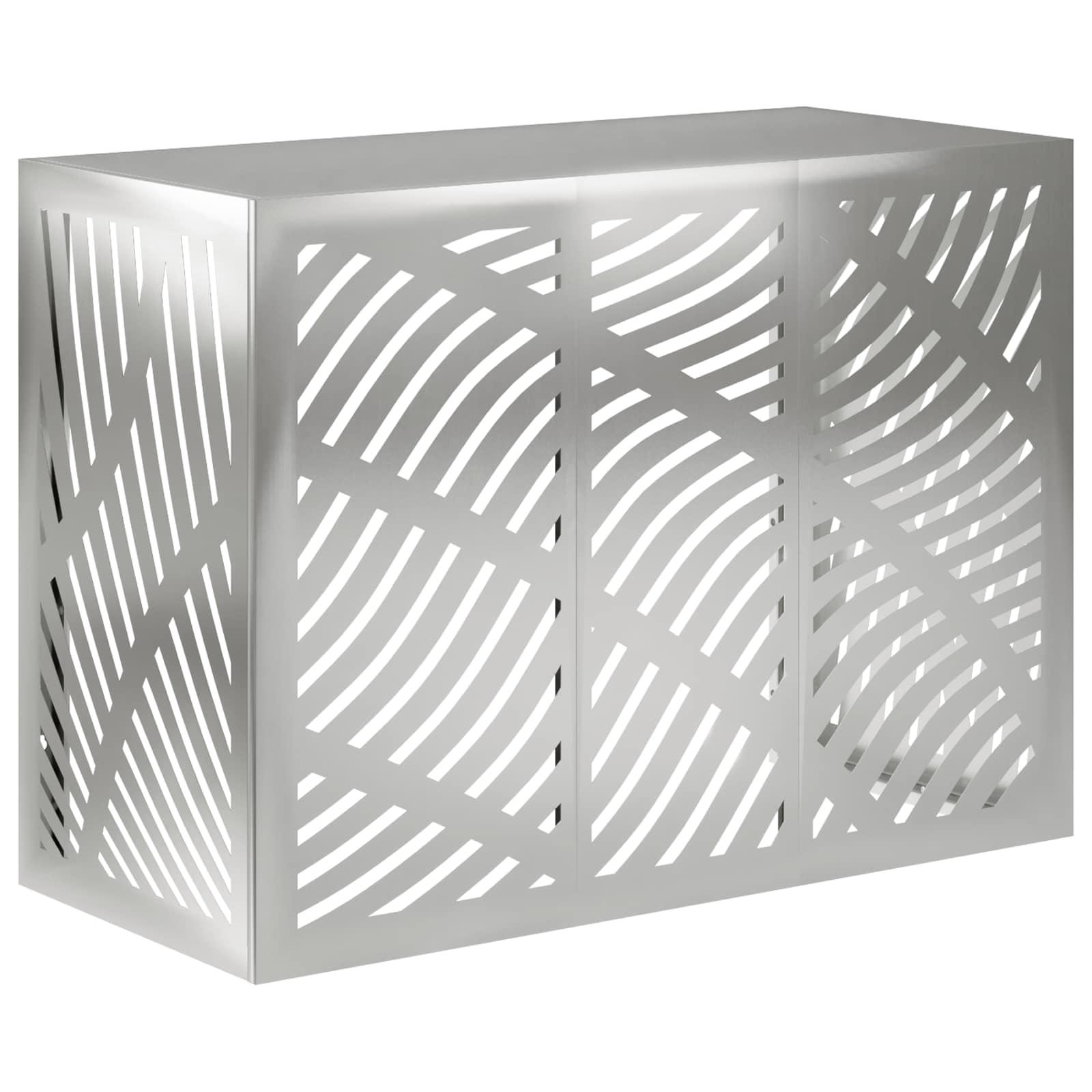 Aircondition cover i galvaniseret stål 110 x 50 x 80 cm sølv