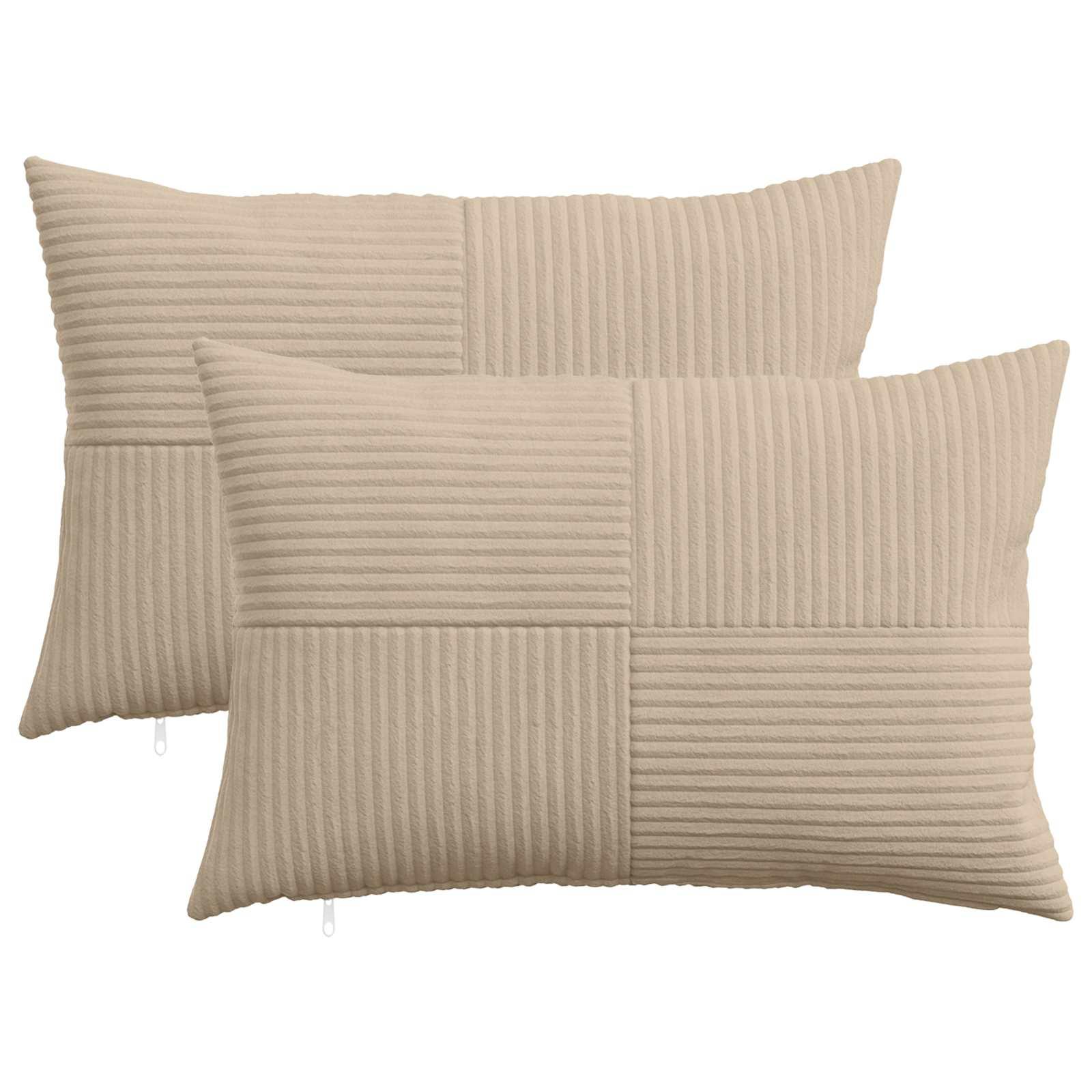 Pudebetræk 2 stk ALMELO gråbrun 40 x 60 cm i cordfløjl
