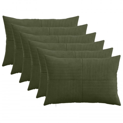 Pudebetræk 6 stk ALMELO grøn 40 x 60 cm i cordfløjl