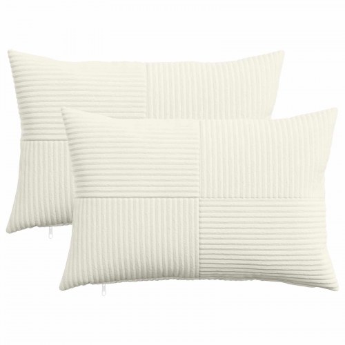 Pudebetræk 2 stk ALMELO cremefarvet 40 x 60 cm i cordfløjl