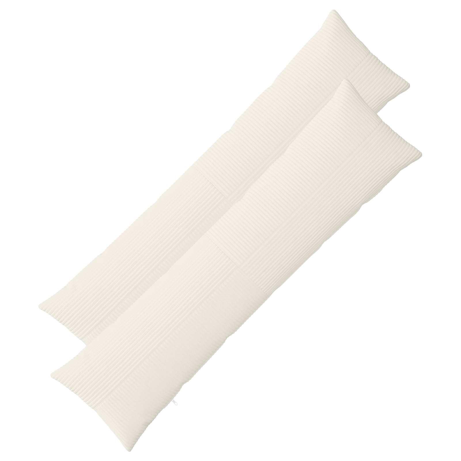 Pudebetræk 2 stk ALMELO cremefarvet 40 x 145 cm i cordfløjl