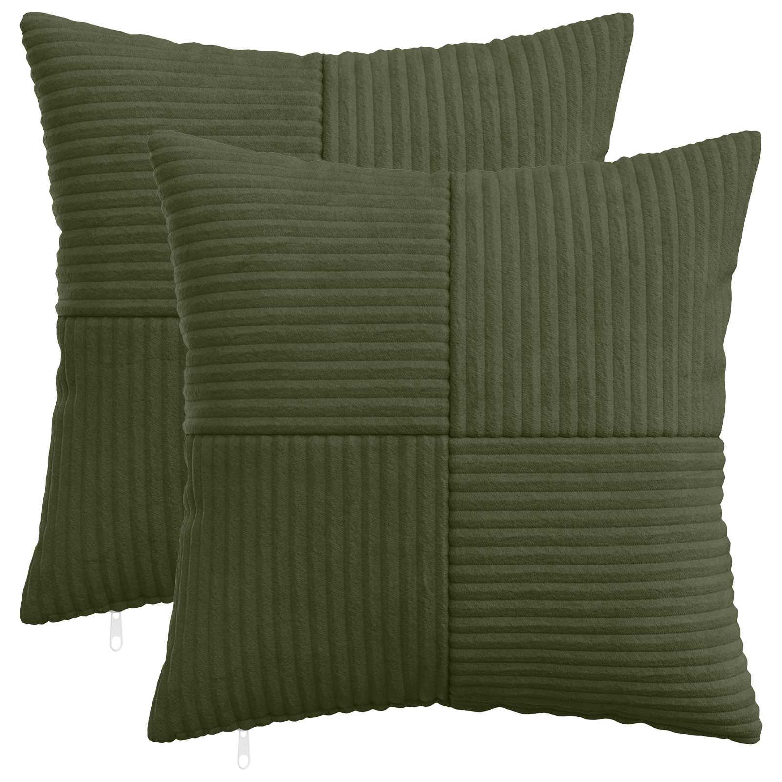 Pudebetræk 2 stk ALMELO grøn 40 x 40 cm i cordfløjl