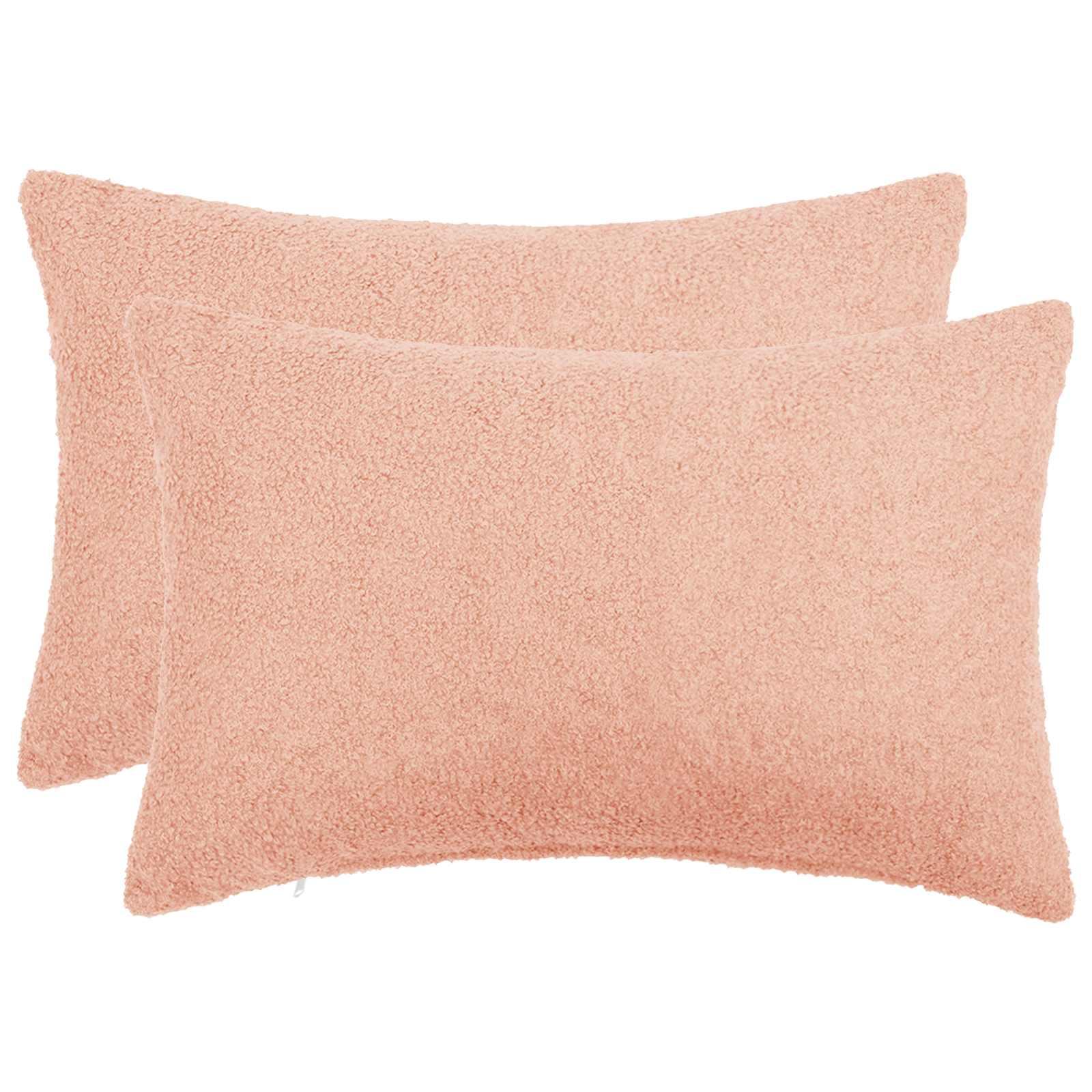 Pudebetræk HEERLEN 2 stk lyserød 50 x 70 cm bouclé