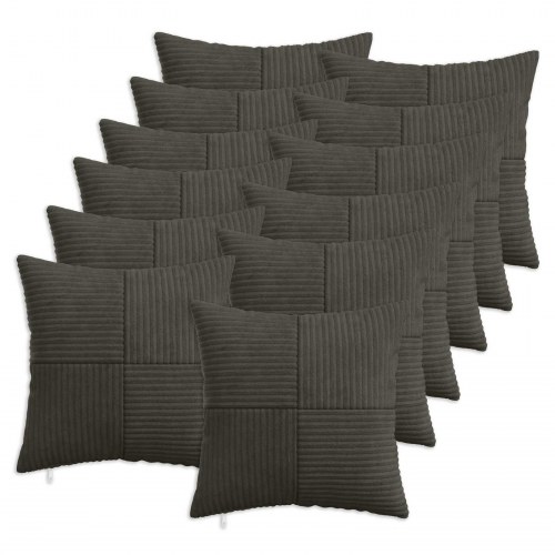 Pudebetræk 12 stk ALMELO antracit 40 x 40 cm i cordfløjl