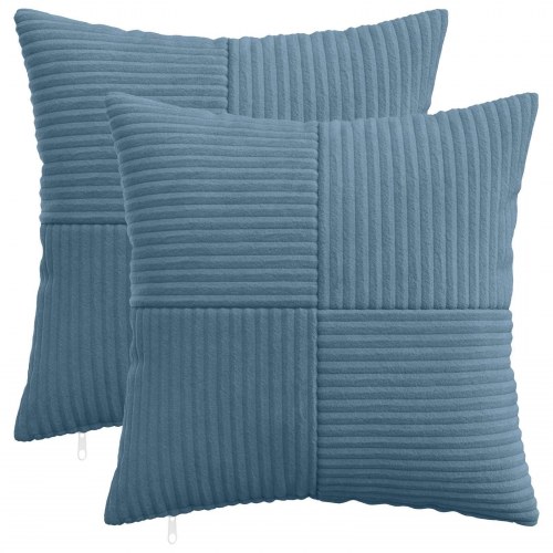 Pudebetræk 2 stk ALMELO blå 40 x 40 cm i cordfløjl