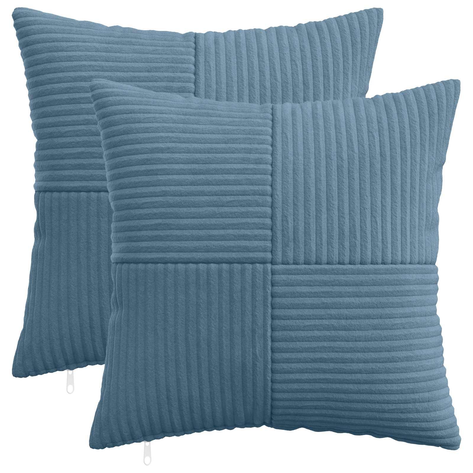Pudebetræk 2 stk ALMELO blå 40 x 40 cm i cordfløjl