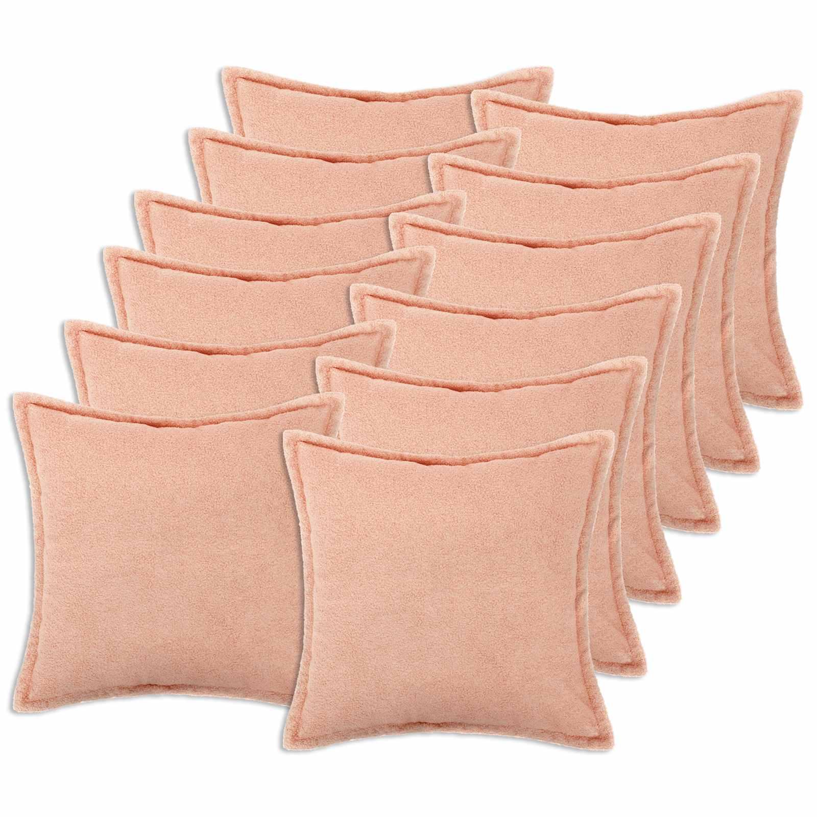 Pudebetræk HOUTEN 12 stk lyserød 50 x 50 cm bouclé