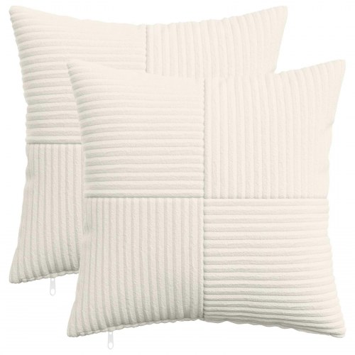 Pudebetræk 2 stk ALMELO cremefarvet 40 x 40 cm i cordfløjl