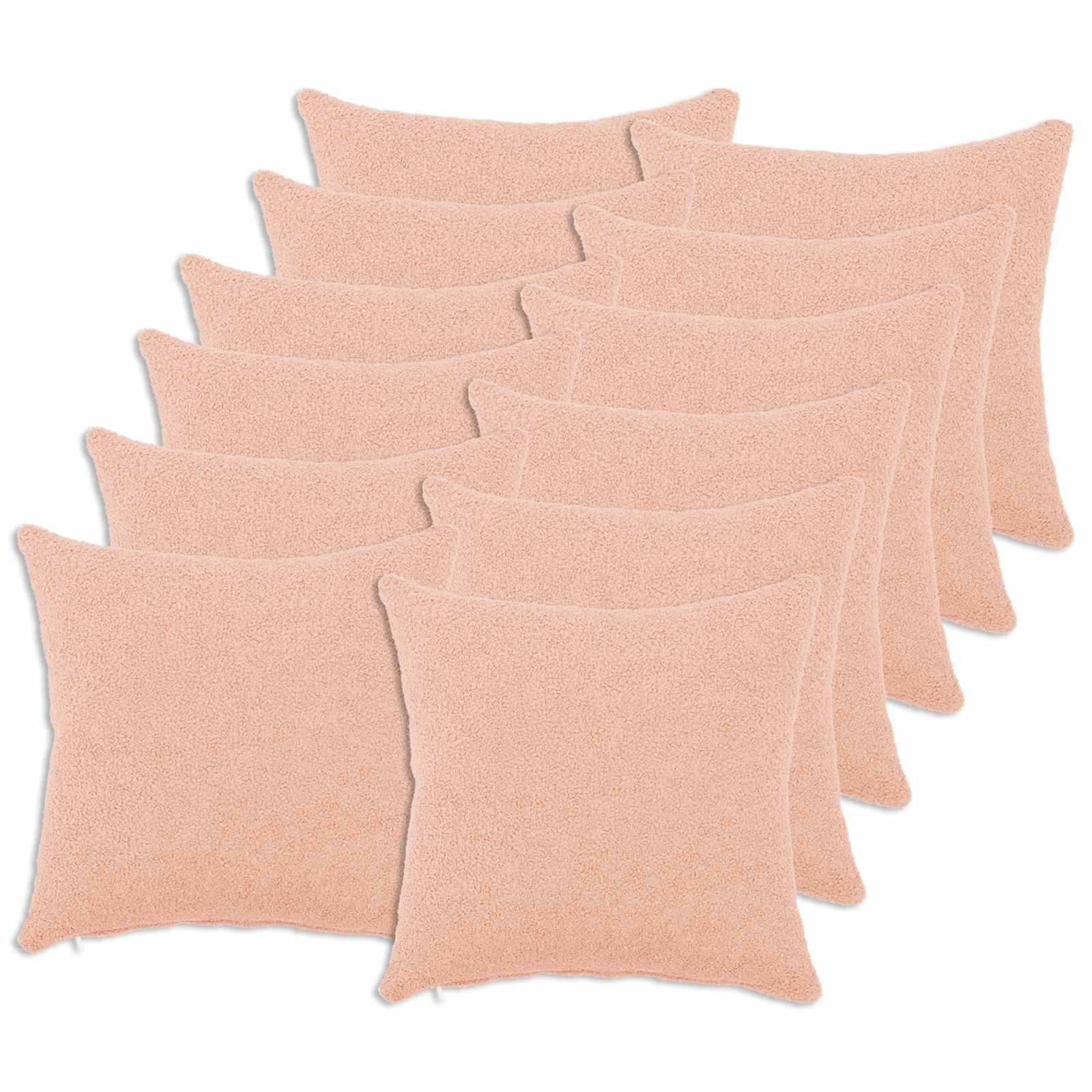 Pudebetræk HEERLEN 12 stk lyserød 45 x 45 cm bouclé